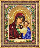 Наборы для вышивания бисером по напечатанной основе Икона Богородица Казанская