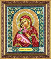 Наборы для вышивания бисером по напечатанной основе Икона Богородица Владимирская