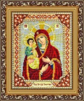 Наборы для вышивания бисером по напечатанной основе Икона Богородица Троеручица /Б1016