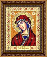 Наборы для вышивания бисером по напечатанной основе Икона Богородица Огневидная