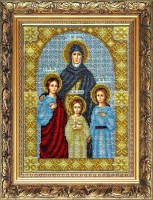 Наборы для вышивания бисером по напечатанной основе Икона Св. Мученицы Вера, Надежда, Любовь и Софья