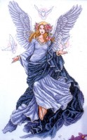 Комплект для вышивания крестом Небесный ангел, по картине Джонатана Боузера (Celestial Angel, Jonathon Bowser)
