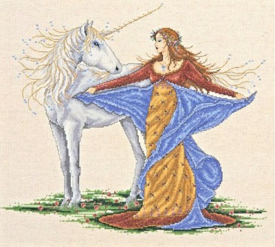 Комплект для вышивания Единорог (Unicorn) по картине Джоан Эллиотт (Joan Elliott)