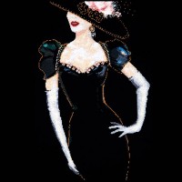 Комплект для вышивания Леди в черном (Lady in Black) по картине Клэр Коксон (Clarie Coxon)