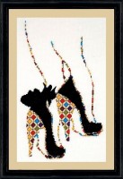 Комплект для вышивания Лоскутные каблучки (Quilted Heels) по рисунку Шамин Патель (Shamin Patel)