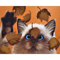 Набор для вышивания Котик в листьях /БГ-182