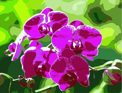 Набор для создания картины с алмазными стразами  Ветка орхидеи