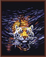 Набор для создания картины с алмазными стразами Плывущий тигр /CK158