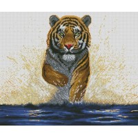 Набор для изготовления картины стразами  (алмазная мозаика-вышивка)  Гордый тигр