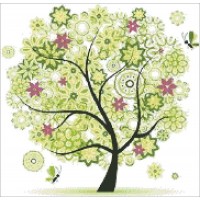 Набор для изготовления картины стразами (алмазная мозаика-вышивка) Чудо дерево /АЖ-345