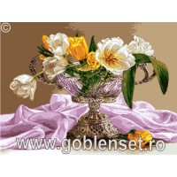 Набор для вышивания Тюльпаны в серебряной вазе (гобелен)
