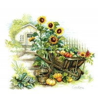 Набор для вышивания Тележка и подсолнухи (Wheelbarrow and sunflowers) /130006