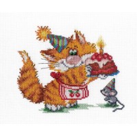 Набор для вышивания 	Рыжий кот. День Рождения. /НВ-352