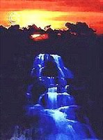 Водопад на закате солнца (гобелен)