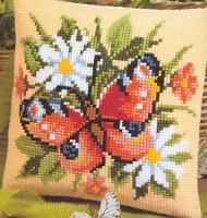 Набор для вышивания подушки Бабочка и ромашки