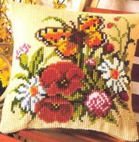 Набор для вышивания подушки Бабочка и цветы /PN-0008548 (1200-496)