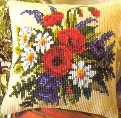 Набор для вышивания подушки Букет цветов