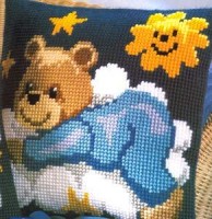 Набор для вышивания подушки Мишутка-мальчик на облаке /PN-0008573 (1200-610)