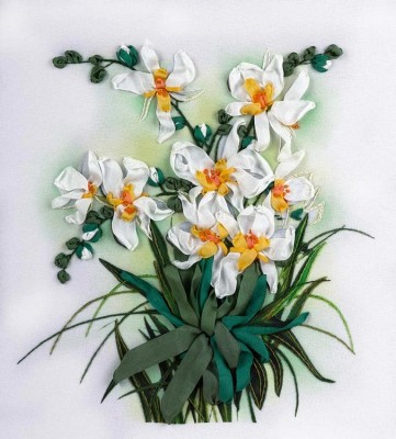 Набор для вышивания Белые орхидеи