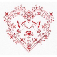 Набор для вышивания Сердце с голубями /СО-1403