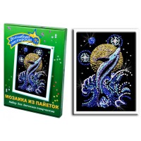 Набор для изготовления картины, мозаика из пайеток Лунный дельфин