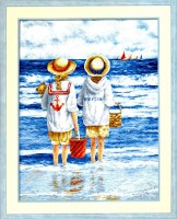 Набор для вышивки крестом Дети на пляже (Children at the beach) /110904
