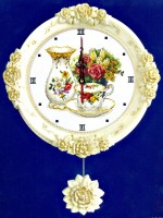 Набор для вышивки крестом Часы Чайная чашка и цветок (Teacup and flower) /120512
