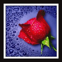 Набор для создания мозаичной картины алмазная вышивка Красная роза /80209