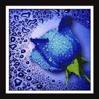 Набор для создания мозаичной картины алмазная вышивка Синяя роза