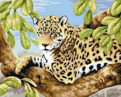 Набор для создания картины с алмазными стразами Леопард на ветвях