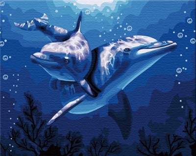 Набор для создания алмазной мозаики Дельфины