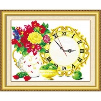 Набор для создания алмазной мозаики Часы с яблочками /HCM153