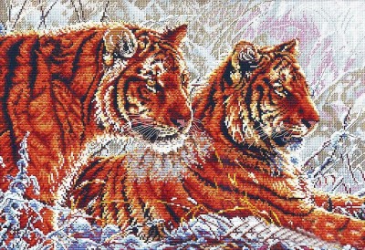 Набор для вышивки крестом Два тигра (Two tigers)
