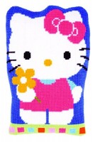 Набор для вышивания Подушка Hello Kitty с цветком