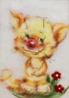 Набор для изготовления картины в технике шерстяная акварель Милый котик