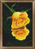Набор для изготовления картины в алмазной технике (алмазная мозаика) Желтая роза