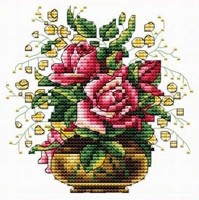 Набор для вышивки крестом Розы в вазе (Vase Rose)