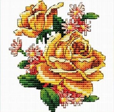 Набор для вышивки крестом Желтые розы (With Rose)