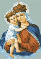 Набор для создания алмазной мозаики Икона Святая дева с младенцем
