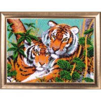 Набор для вышивания бисером Тигры в джунглях /607
