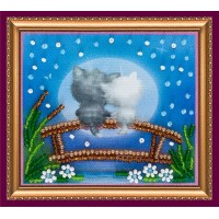 Набор для вышивания бисером Магнит Лунные коты /AMA-090