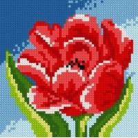 Набор для изготовления картины стразами (алмазная мозаика-вышивка) Красный тюльпан