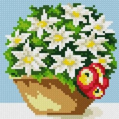 Набор для изготовления картины стразами (алмазная мозаика-вышивка) Утренний букет