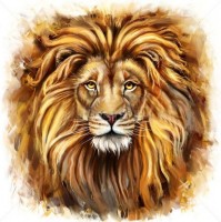 Набор для изготовления картины стразами (алмазная мозаика-вышивка) Лев