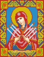 Набор для изготовления картины стразами (алмазная мозаика-вышивка) Икона Семистрельная Богородица