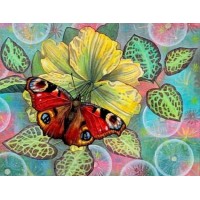 Набор для изготовления картины стразами (алмазная мозаика-вышивка) Бабочка