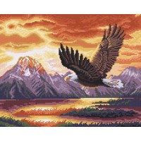 Ткань с рисунком для вышивания бисером Орел в небе /Г-065