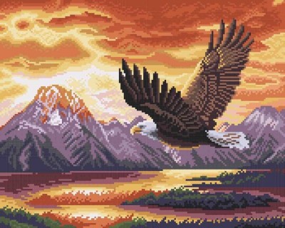 Ткань с рисунком для вышивания бисером Орел в небе
