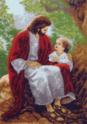 Канва с рисунком для вышивания крестом (схема без ниток) Иисус