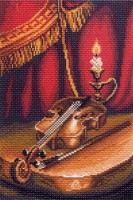 Канва с рисунком для вышивания крестом (схема без ниток) Скрипка /1400